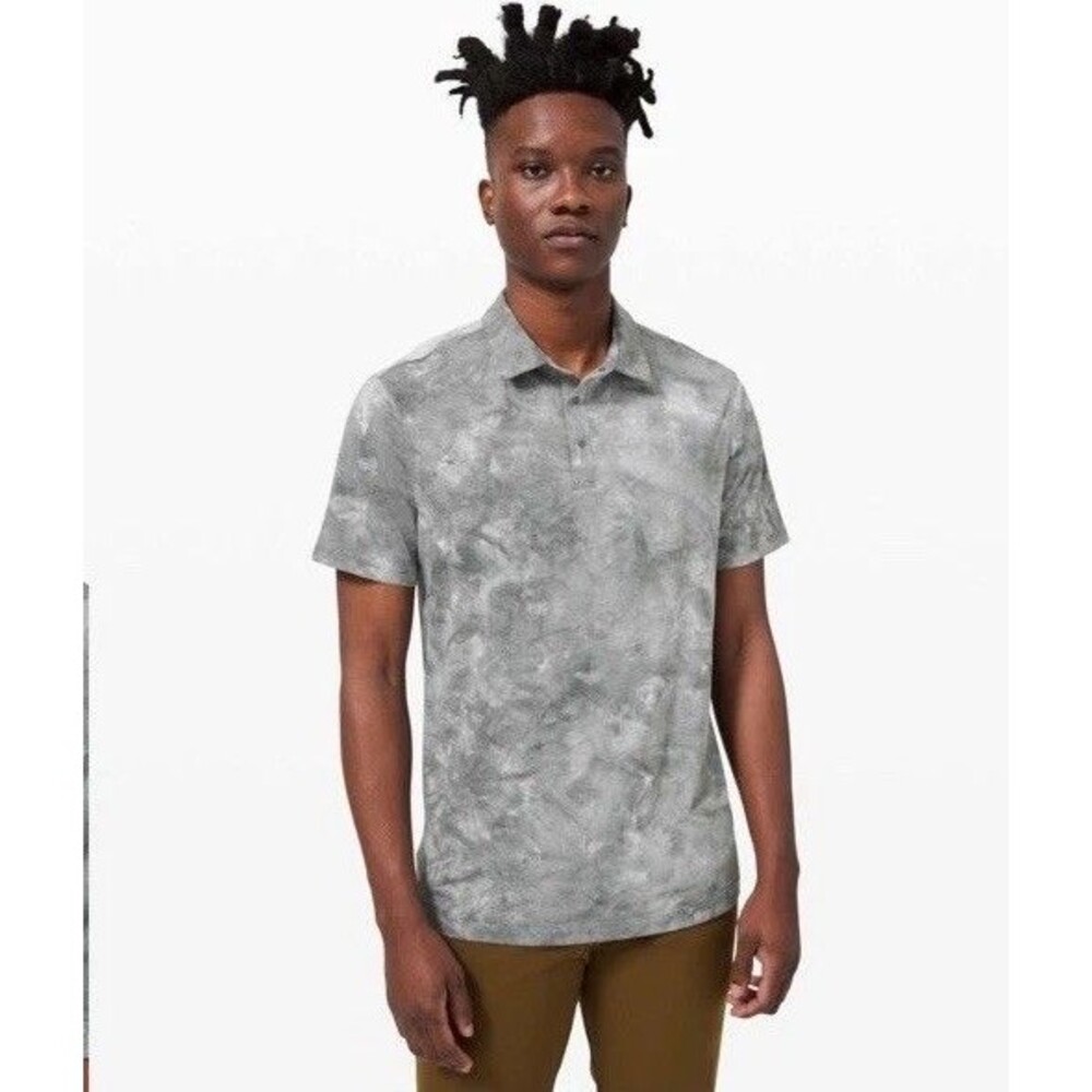 Lululemon Evolution Polo Diamond Dye White Asphalt Grey XL Golf
